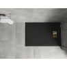 Mexen Hugo brodzik prostokątny SMC 130 x 90 cm, czarny, maskownica złota - 42709013-G