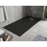 Mexen Hugo brodzik prostokątny SMC 180 x 90 cm, czarny, maskownica złota - 42709018-G