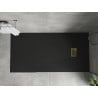 Mexen Hugo brodzik prostokątny SMC 180 x 90 cm, czarny, maskownica złota - 42709018-G