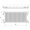 Mexen CH10 Hygiene grzejnik płytowy 500 x 2600 mm, podłączenie boczne, 1377 W, czarny - W410H-050-260-70