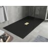 Mexen Hugo brodzik prostokątny SMC 200 x 100 cm, czarny, maskownica złota - 42701020-G