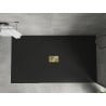Mexen Hugo brodzik prostokątny SMC 170 x 100 cm, czarny, maskownica złota - 42701017-G