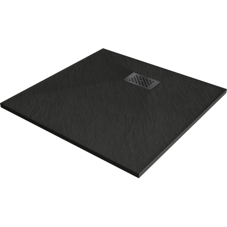 Mexen Hugo brodzik kwadratowy SMC 70 x 70 cm, czarny, maskownica czarna - 42707070-B