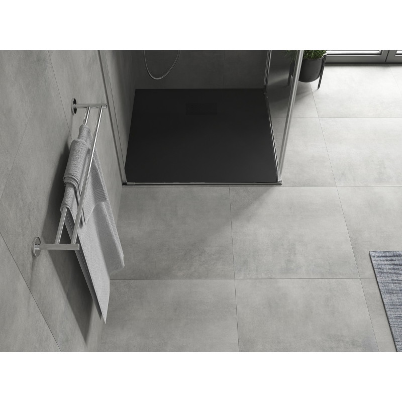 Mexen Hugo brodzik kwadratowy SMC 70 x 70 cm, czarny, maskownica czarna - 42707070-B