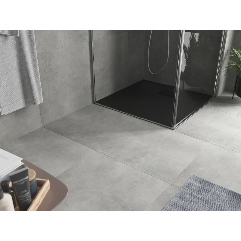 Mexen Hugo brodzik kwadratowy SMC 70 x 70 cm, czarny, maskownica czarna - 42707070-B