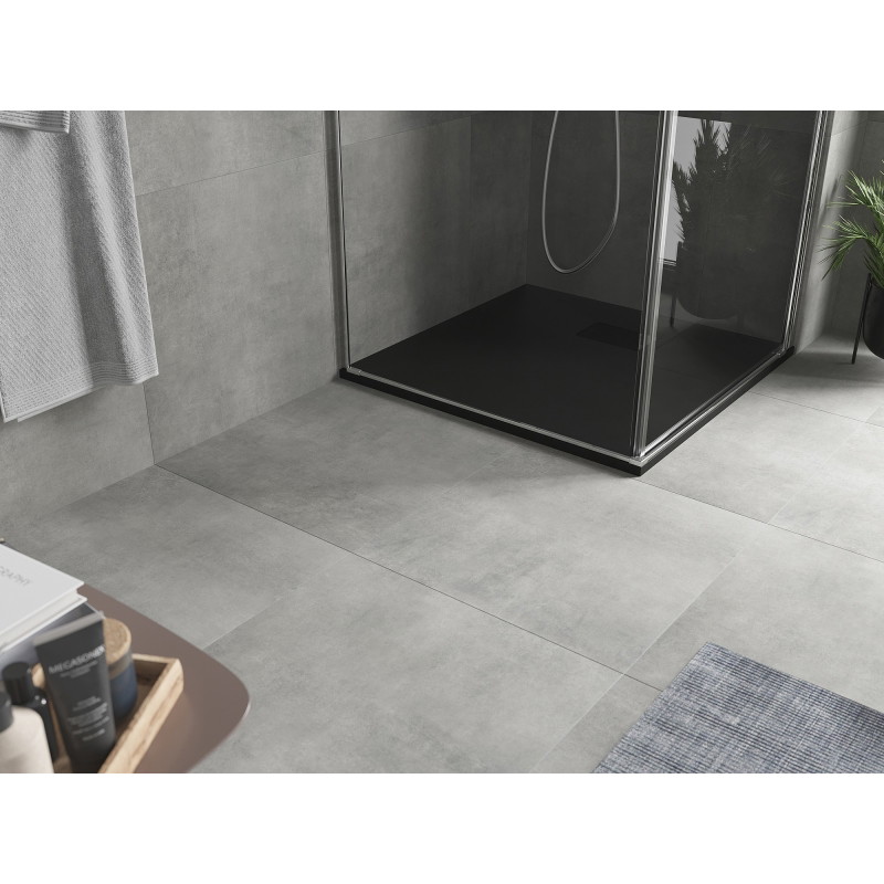 Mexen Hugo brodzik kwadratowy SMC 70 x 70 cm, czarny, maskownica czarna - 42707070-B