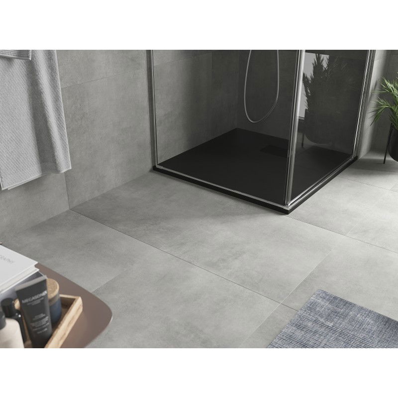 Mexen Hugo brodzik kwadratowy SMC 90 x 90 cm, czarny, maskownica czarna - 42709090-B