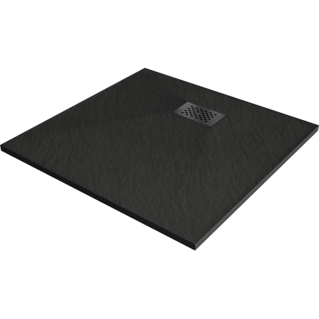 Mexen Hugo brodzik kwadratowy SMC 90 x 90 cm, czarny, maskownica czarna - 42709090-B