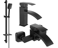 Mexen Libra DQ62 zestaw wannowy, czarny - 745103DQ62-70