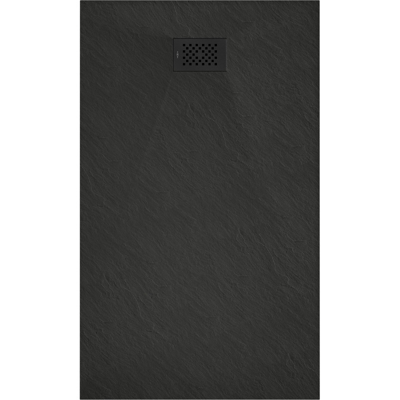 Mexen Hugo brodzik prostokątny SMC 150 x 80 cm, czarny, maskownica czarna - 42708015-B