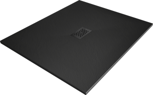 Mexen Hugo brodzik prostokątny SMC 110 x 100 cm, czarny, maskownica czarna - 42701011-B