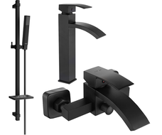 Mexen Libra DQ77 zestaw wannowy, czarny - 745113DQ77-70