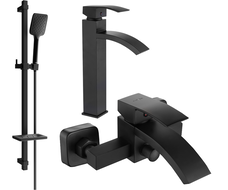 Mexen Libra DQ62 zestaw wannowy, czarny - 745113DQ62-70