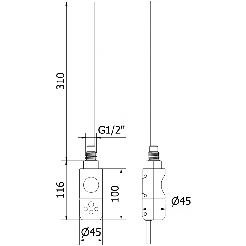 Mexen Ares grzejnik elektryczny 1200 x 400 mm, 300 W, chrom - W102-1200-400-2300-01