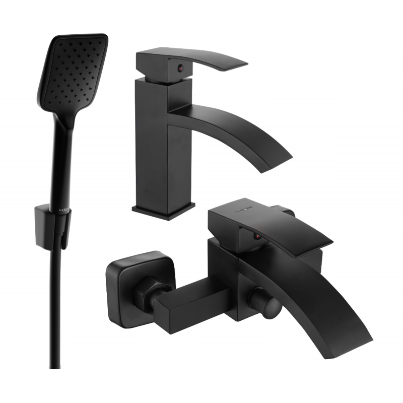 Mexen Libra R62 zestaw wannowy, czarny - 745103R62-70