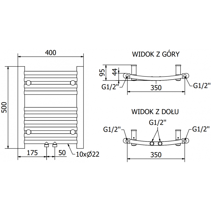Mexen Ares grzejnik elektryczny 500 x 400 mm, 300 W, biały - W102-0500-400-6300-20