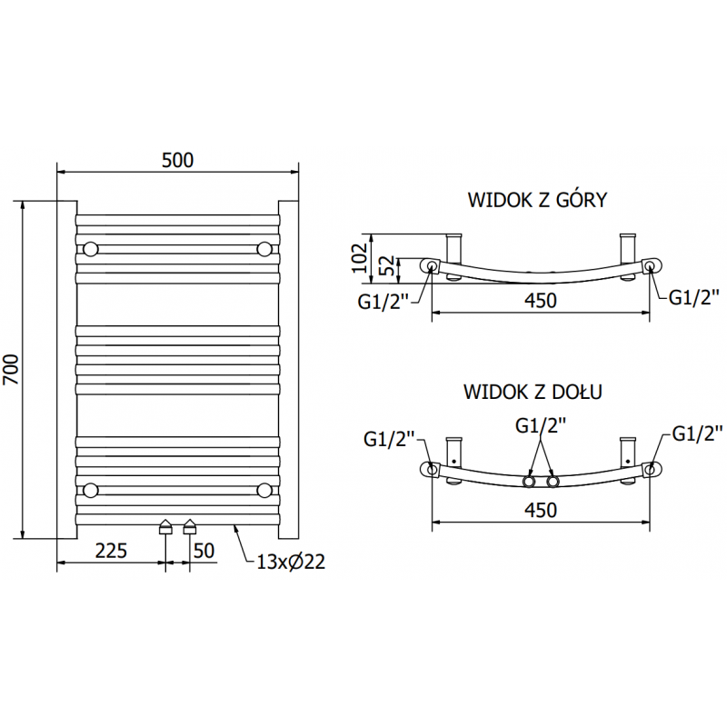Mexen Ares grzejnik elektryczny 700 x 500 mm, 300 W, czarny - W102-0700-500-6300-70