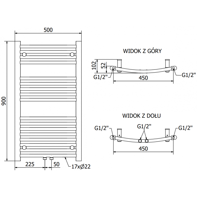 Mexen Ares grzejnik elektryczny 900 x 500 mm, 400 W, biały - W102-0900-500-6400-20