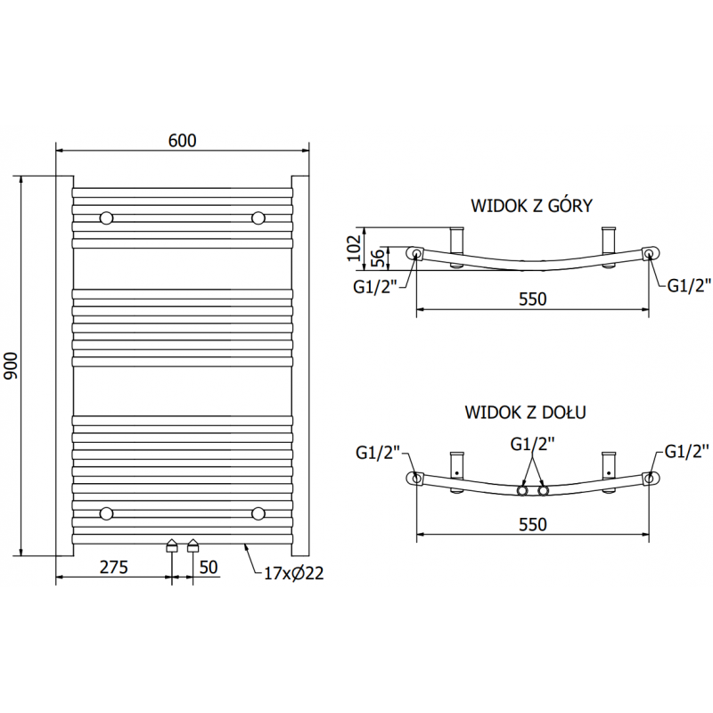 Mexen Ares grzejnik elektryczny 900 x 600 mm, 400 W, biały - W102-0900-600-6400-20