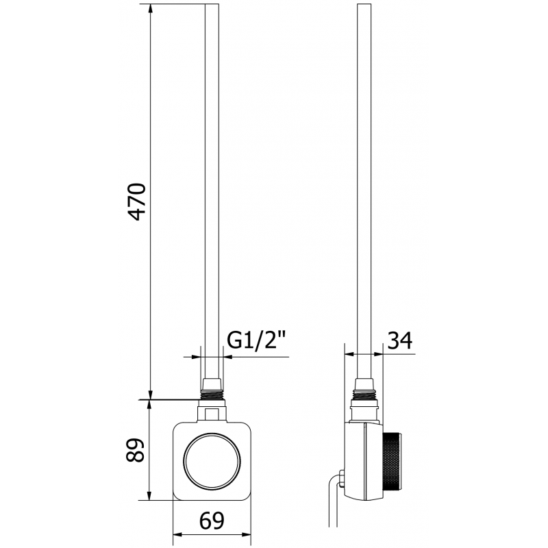 Mexen Ares grzejnik elektryczny 1200 x 500 mm, 500 W, czarny - W102-1200-500-6500-70