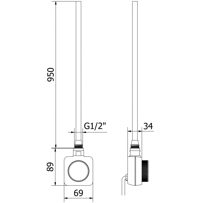Mexen Ares grzejnik elektryczny 1800 x 600 mm, 1200 W, czarny - W102-1800-600-6120-70