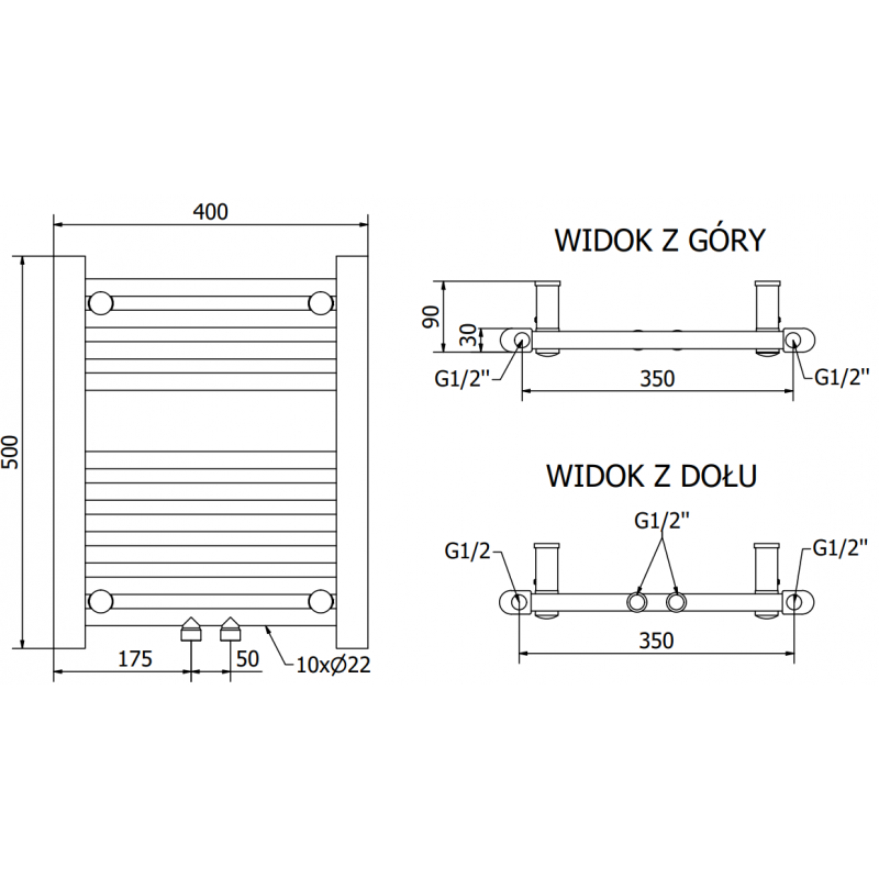 Mexen Mars grzejnik elektryczny 500 x 400 mm, 300 W, antracyt - W110-0500-400-2300-66