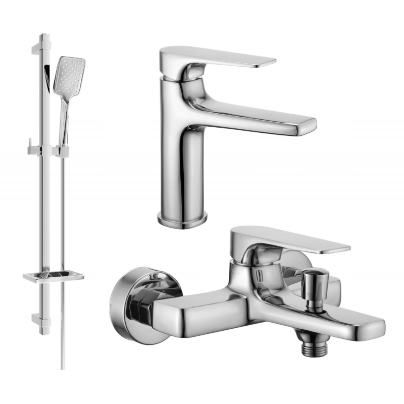 Mexen Lynx DQ40 zestaw wannowy, chrom - 745903DQ40-00