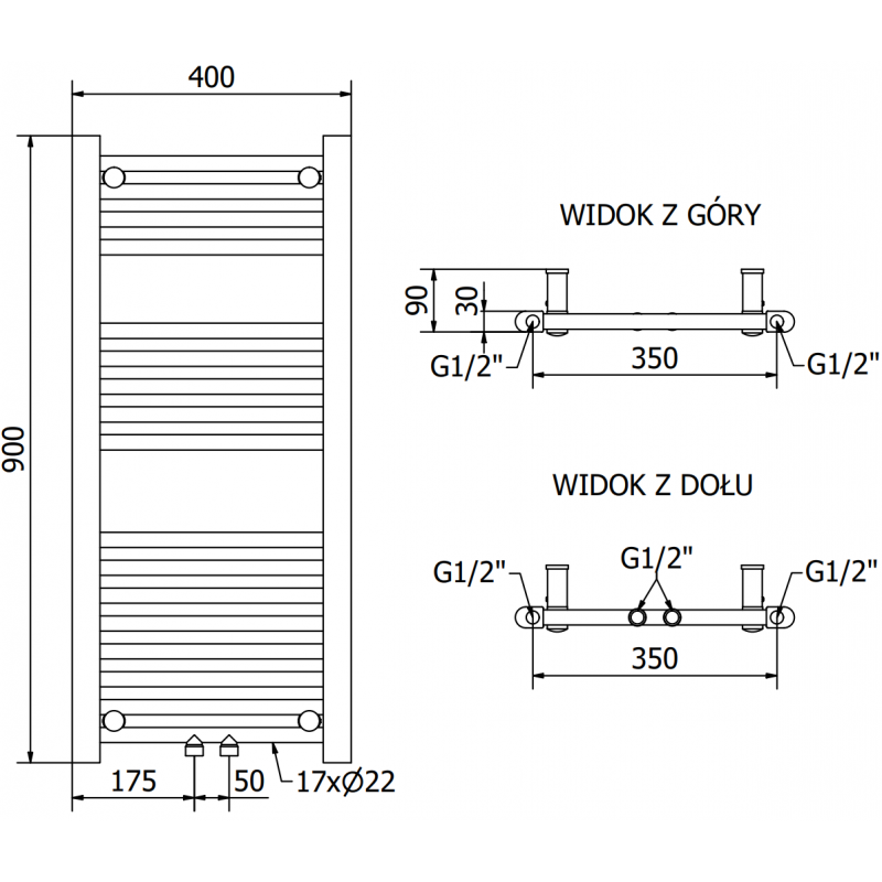 Mexen Mars grzejnik elektryczny 900 x 400 mm, 300 W, biały - W110-0900-400-6300-20
