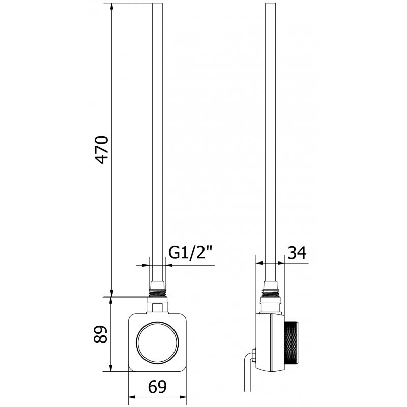 Mexen Mars grzejnik elektryczny 1200 x 500 mm, 500 W, czarny - W110-1200-500-6500-70