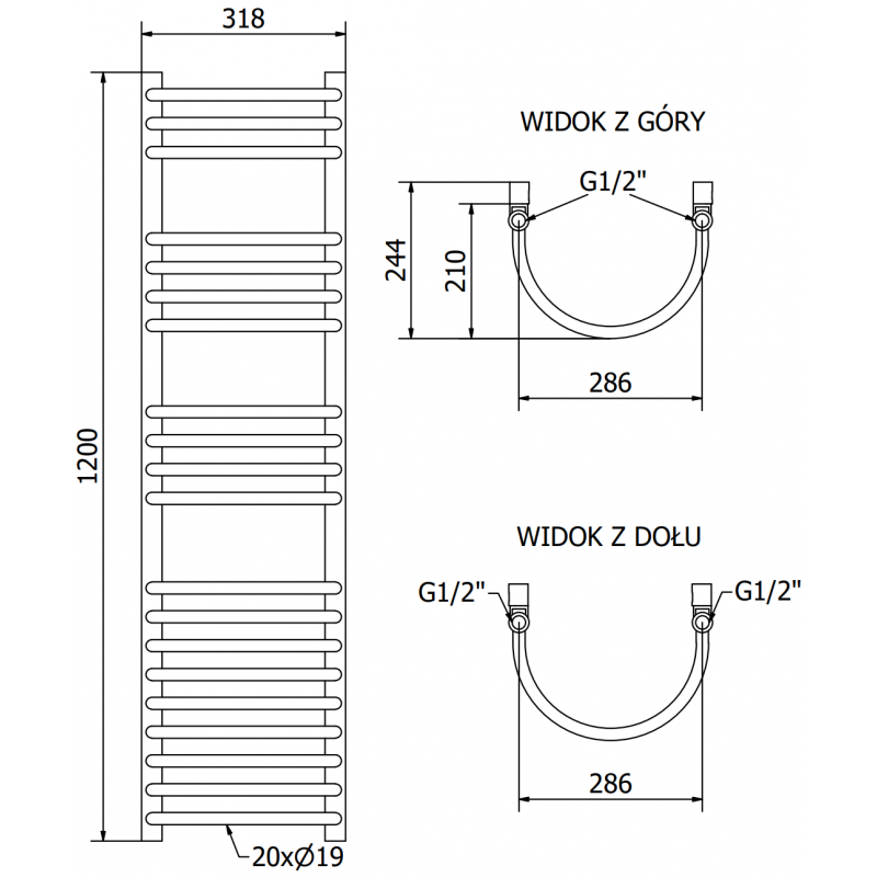Mexen Eros grzejnik elektryczny 1200 x 318 mm, 300 W, chrom - W112-1200-318-2300-01