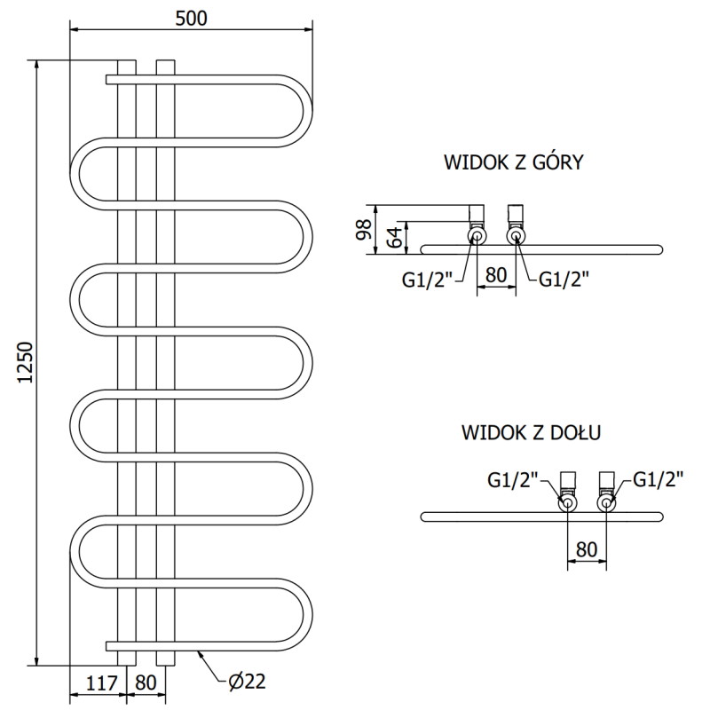 Mexen Kiso grzejnik elektryczny 1250 x 500 mm, 300 W, biały - W114-1250-500-2300-20