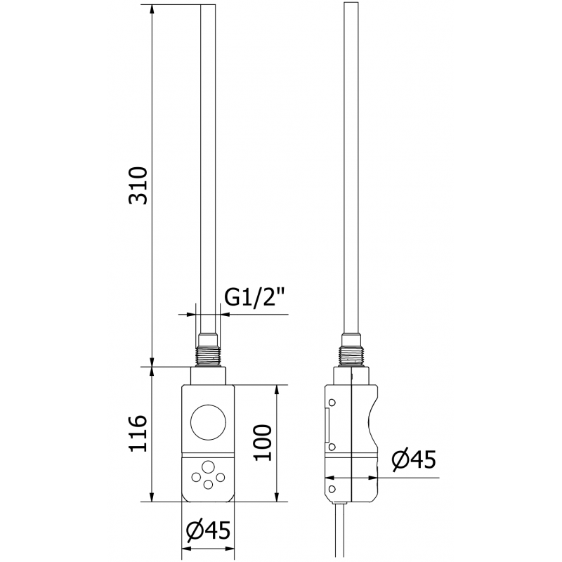 Mexen Hades grzejnik elektryczny 800 x 400 mm, 300 W, złoty - W104-0800-400-2300-50