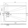 Mexen Hugo brodzik prostokątny SMC 110 x 80 cm, czarny, maskownica inox - 42708011-X