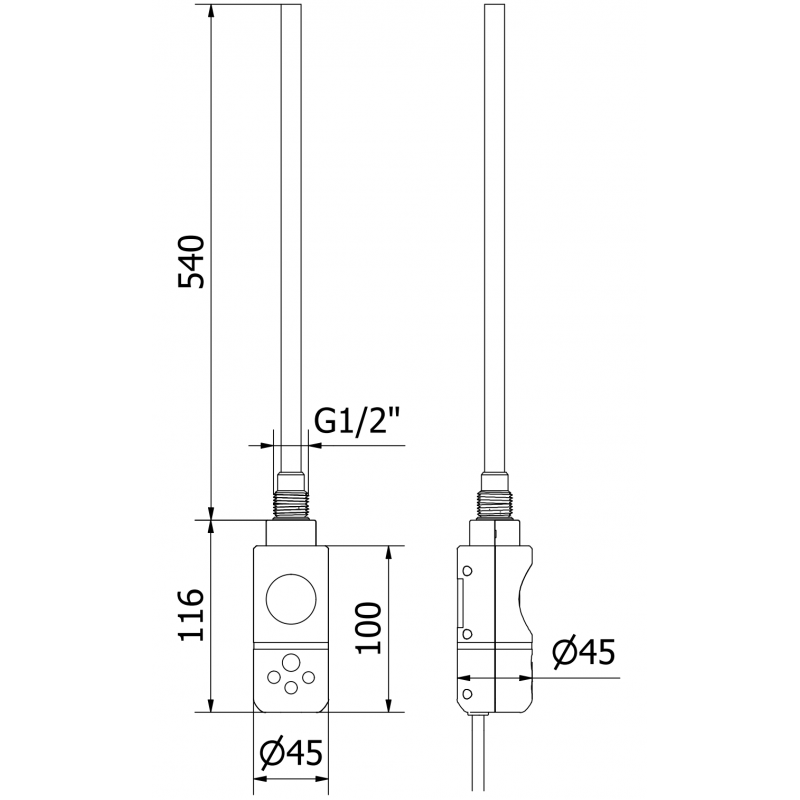 Mexen Uran grzejnik elektryczny 1200 x 600 mm, 600 W, antracyt - W105-1200-600-2600-66