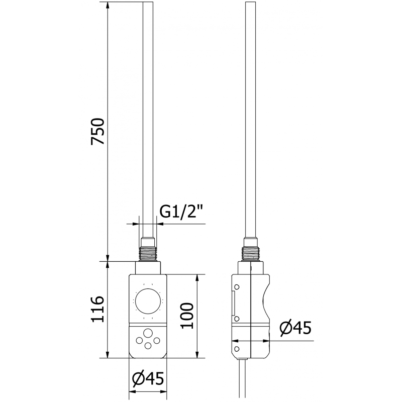 Mexen Pluton grzejnik elektryczny 1450 x 600 mm, 900 W, biały - W106-1450-600-2900-20