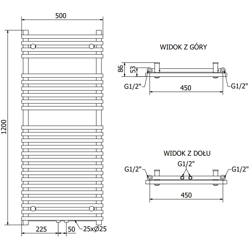 Mexen Sol grzejnik elektryczny 1200 x 500 mm, 600 W, biały - W125-1200-500-2600-20