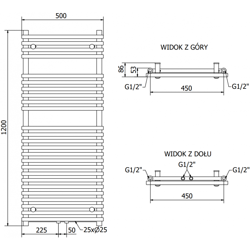 Mexen Sol grzejnik elektryczny 1200 x 500 mm, 600 W, czarny - W125-1200-500-2600-70