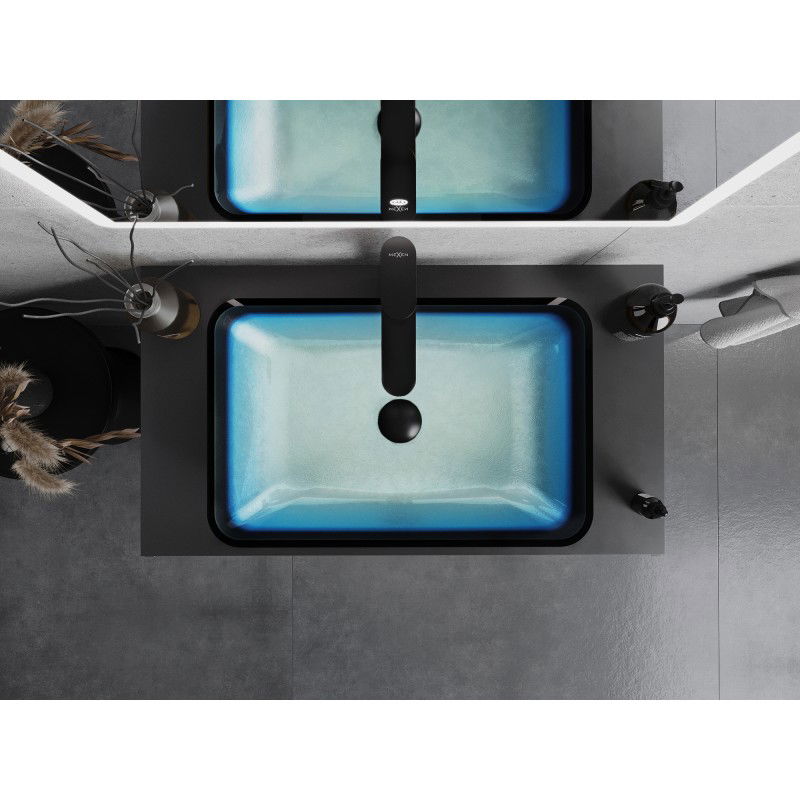 Mexen Megan szklana umywalka nablatowa 56 x 36 cm, niebieska - 24135647