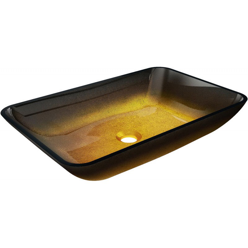 Mexen Megan szklana umywalka nablatowa 56 x 36 cm, złota ciemna - 24135651