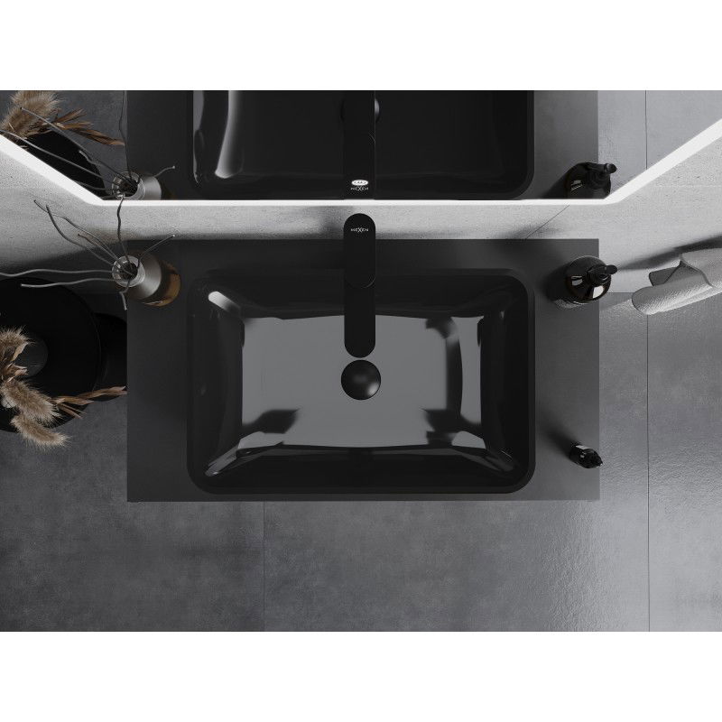 Mexen Megan szklana umywalka nablatowa 56 x 36 cm, czarna - 24135670