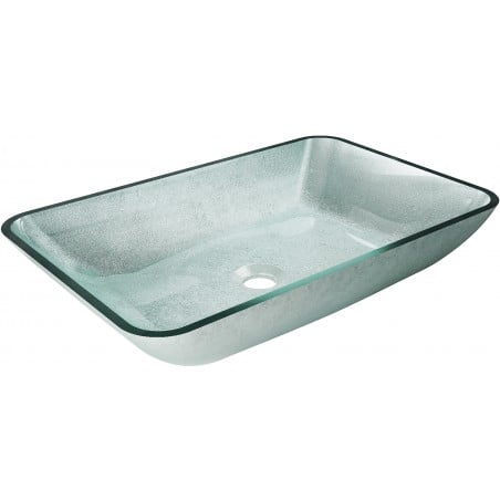 Mexen Megan szklana umywalka nablatowa 56 x 36 cm, srebrna - 24135611