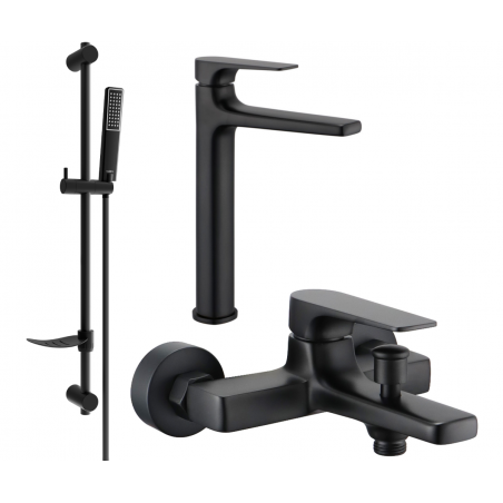 Mexen Lynx DF72 zestaw wannowy, czarny - 745913DF72-70