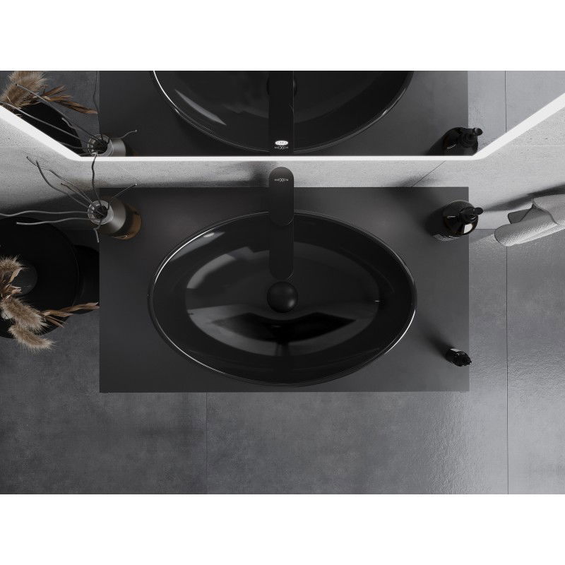 Mexen Sonia szklana umywalka nablatowa 54 x 37 cm, czarna - 24145470