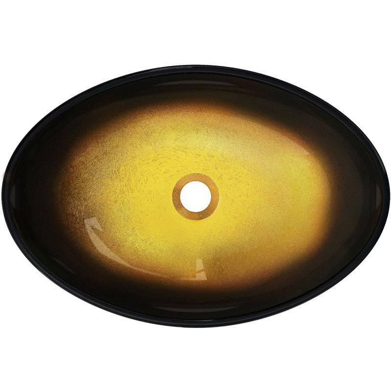Mexen Sonia szklana umywalka nablatowa 54 x 37 cm, złota ciemna - 24145451