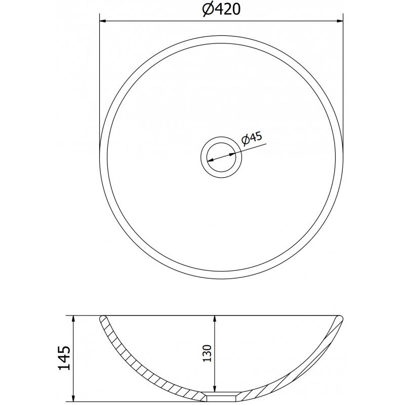 Mexen Mira szklana umywalka nablatowa 42 x 42 cm, srebrna - 24124211