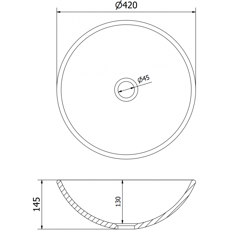 Mexen Mira szklana umywalka nablatowa 42 x 42 cm, niebieska - 24124247
