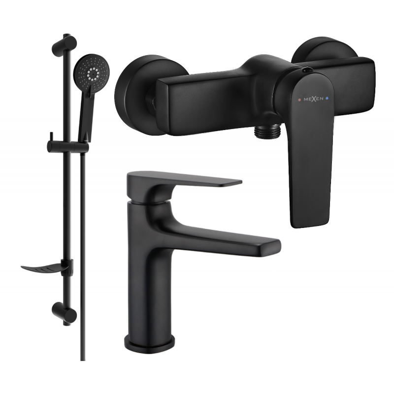 Mexen Lynx DF40 zestaw prysznicowy, czarny - 745904DF40-70
