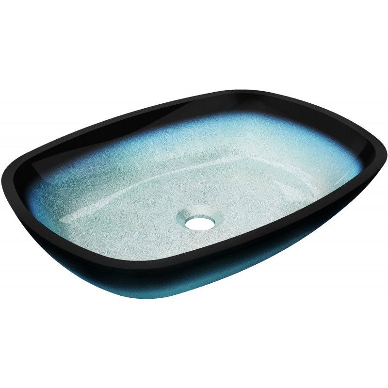 Mexen Araks szklana umywalka nablatowa 54 x 39 cm, niebieska - 24155447