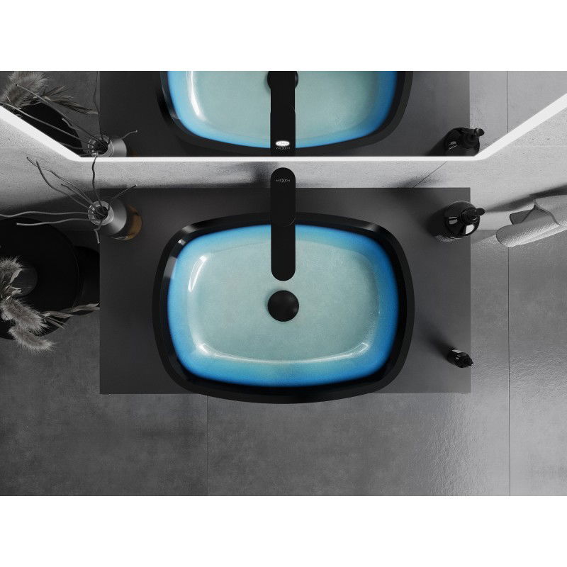 Mexen Araks szklana umywalka nablatowa 54 x 39 cm, niebieska - 24155447