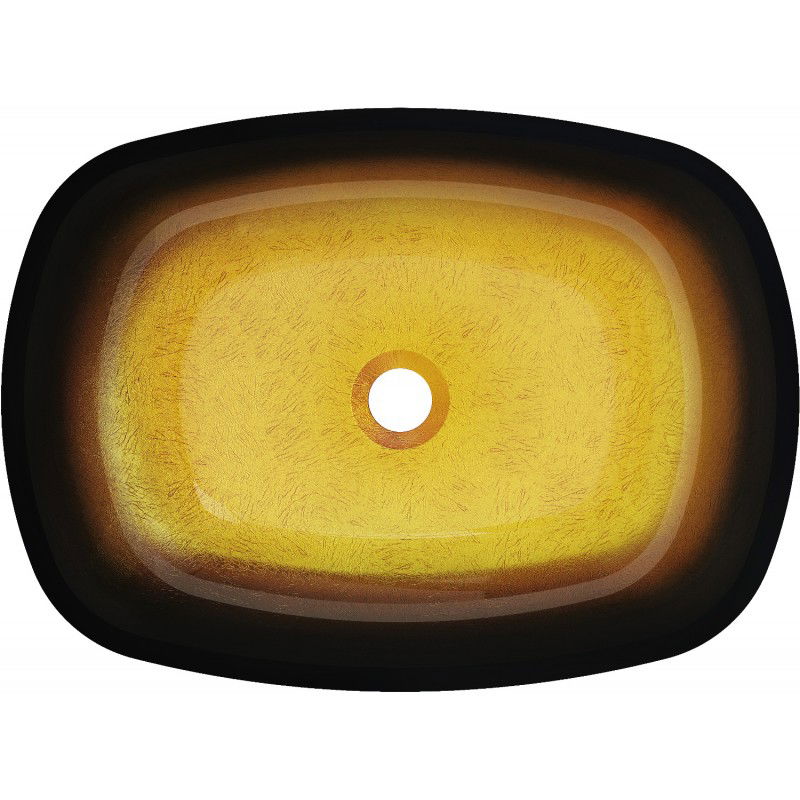 Mexen Araks szklana umywalka nablatowa 54 x 39 cm, złota ciemna - 24155451